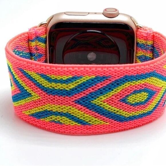 NWT Elastic Boho Festival Apple Watch band 42 mm size Large - Picture 2 of 5